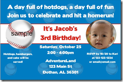 baseball birthday party invitation