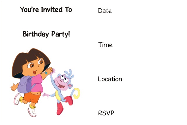 dora birthday party invitations