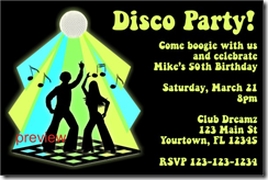 70s party invitations templates