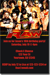 wwe birthday party invitation