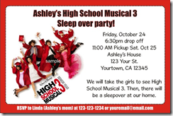 high school musical invitations