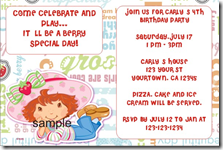 strawberry shortcake birthday party invitation