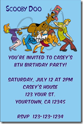 scooby doo birthday party invitation