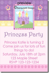 princess birthday party invitation