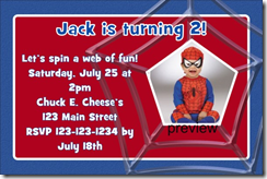 spiderman birthday invitation