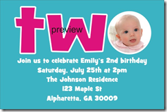 Craft Ideasyear  Birthday Party on 2nd Birthday Archives    Birthday Party Invitations Fast  Custom Photo