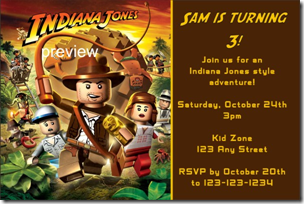 lego indiana jones invitation