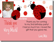 ladybug thank you card