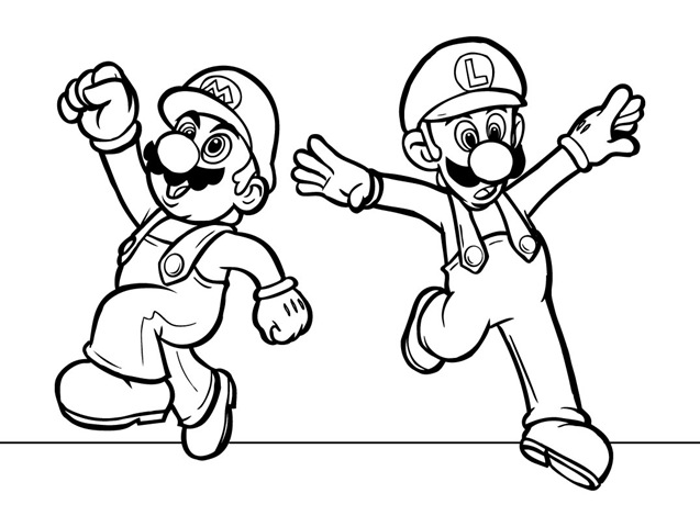 coloring pages mario characters. Super Mario Brothers Mario