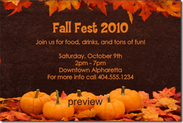 fall pumpkins invitation