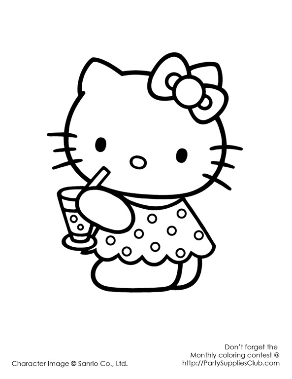 Hello Kitty Printable Coloring Pages Sheets