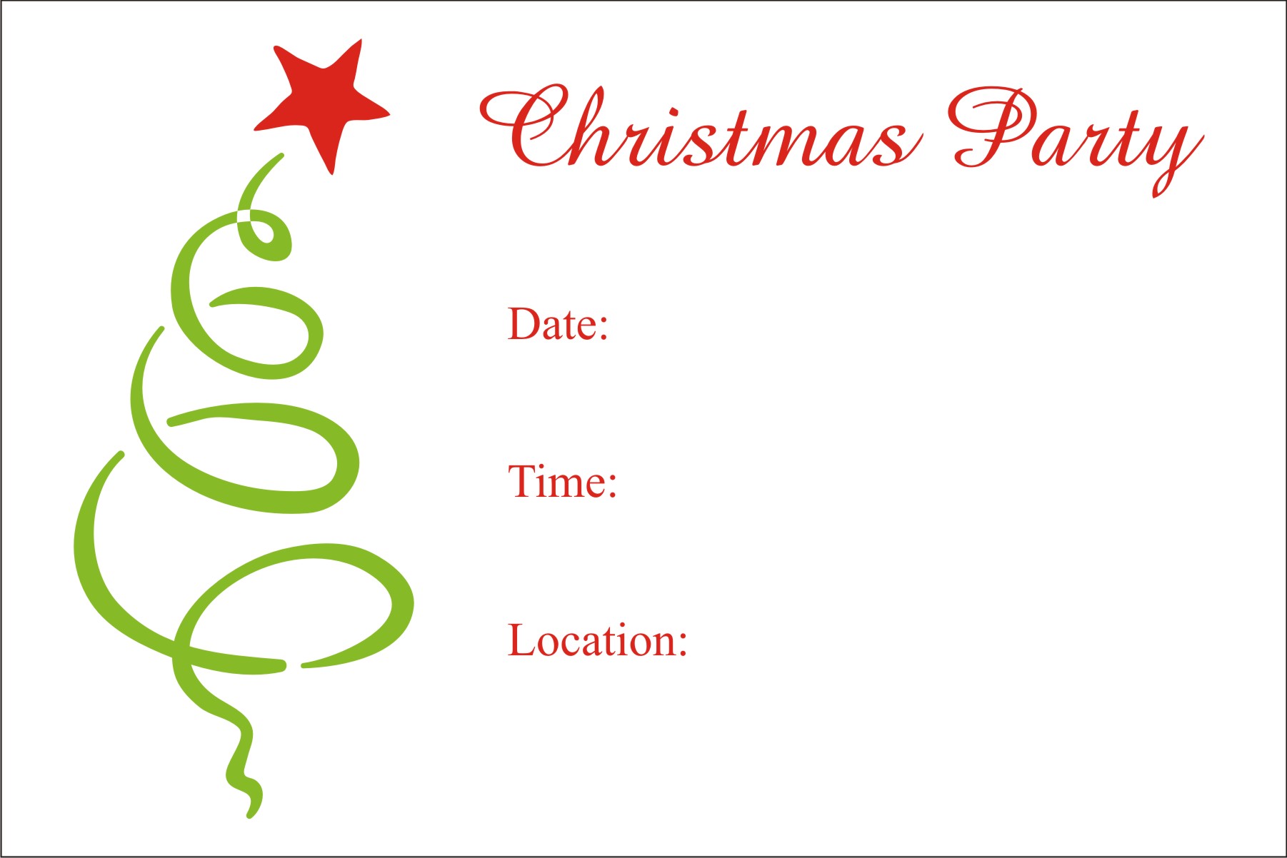 Free Printable Christmas Holiday Party Invitations