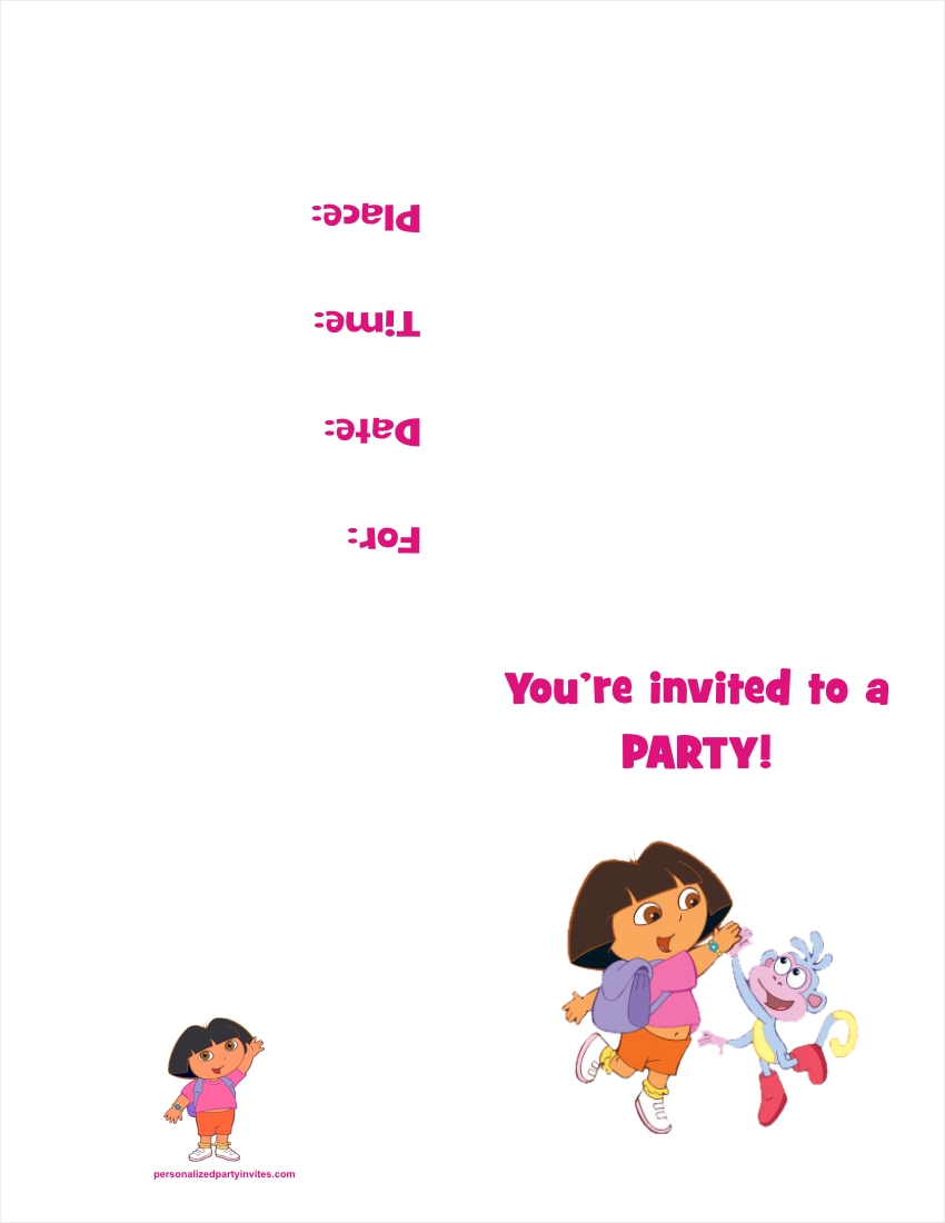 dora birthday party invitations