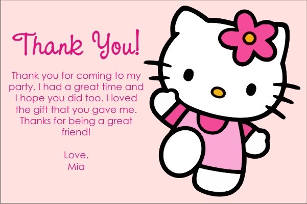 Hello Kitty Thank You Cards Personalized Party Invites