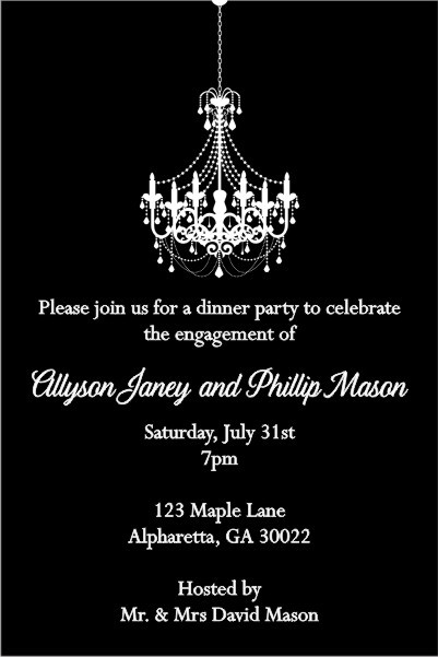 black and white blank party invitation