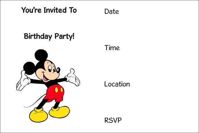 free printable mickey mouse invitation Archives