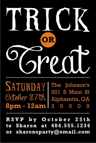 Devilish Choice Trick or Treat Halloween Party Invitation Personalized ...