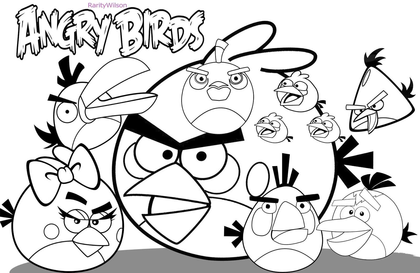 Original Black Bird Angry Birds Coloring Pages